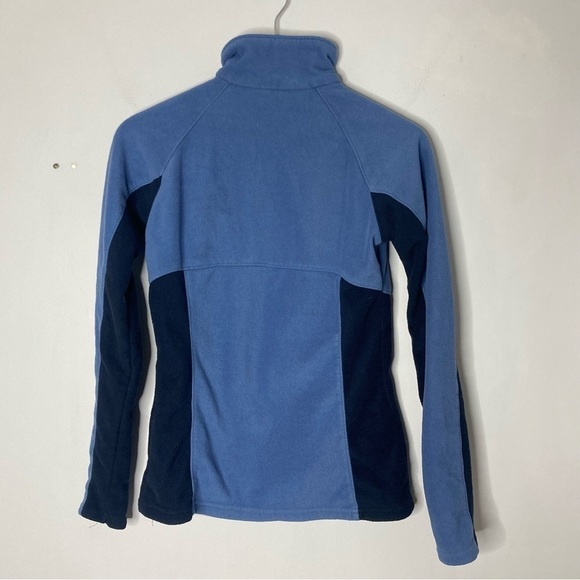 Columbia Size Small Zippered 2-Tone Fleece Jacket Blue Gorpcore Hiking Outdoor - Picture 6 of 8